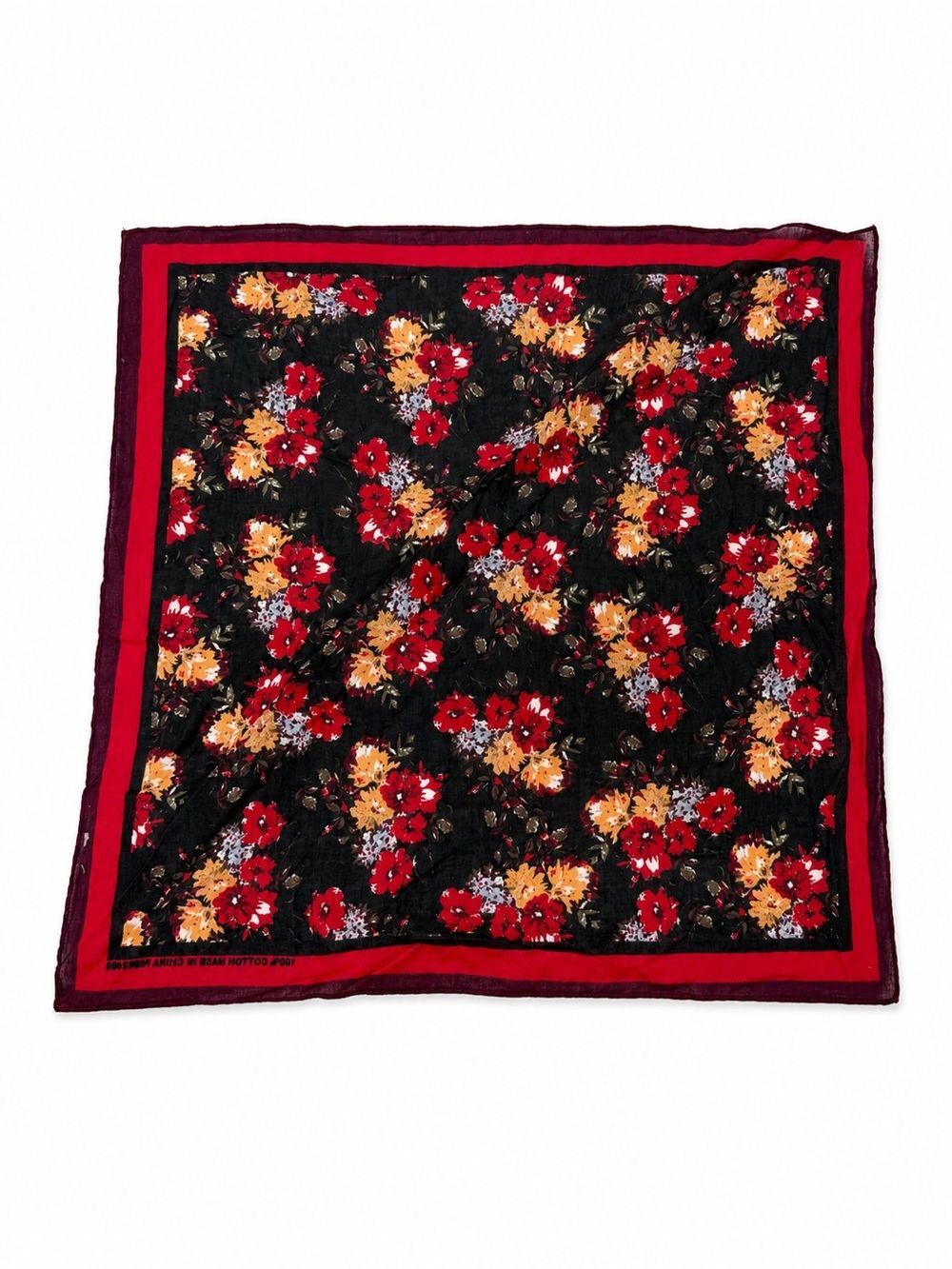 Unbranded Floral Cotton Bandana Scarf Square Accessory Colorful